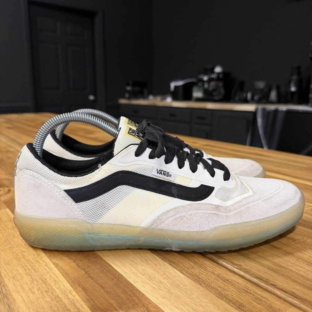 Vans Ave Pro Blanc De Blanc Men's Size 9 White Blue Black Skate Shoes